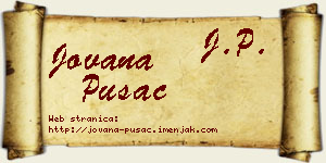 Jovana Pušac vizit kartica